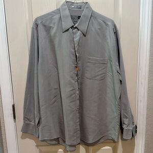 Savile Row Men's Large Long Sleeve Button-Down Shirt 17.5 34/35 Gray
